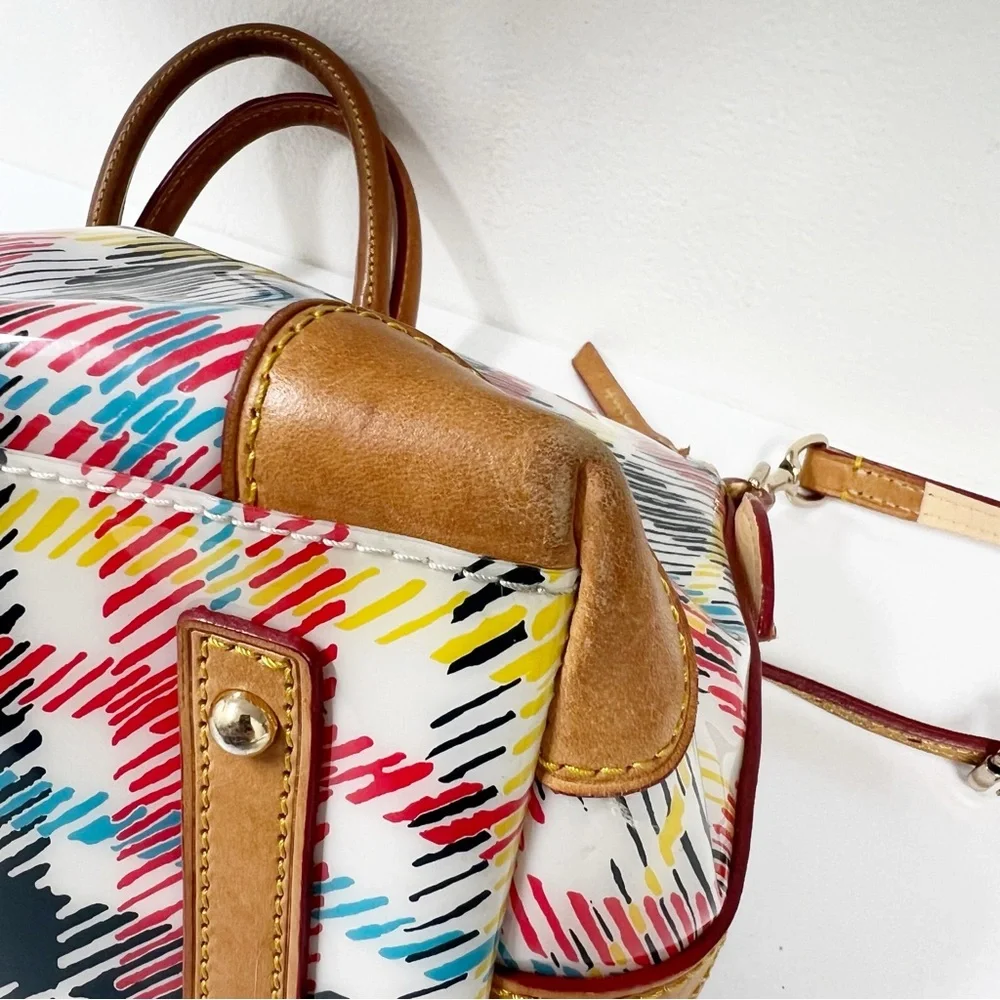 Dooney & Bourke Chatham Plaid Satchel Purse Bag Tote Leather